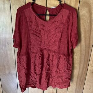 Knox Rose Red Ruched Blouse